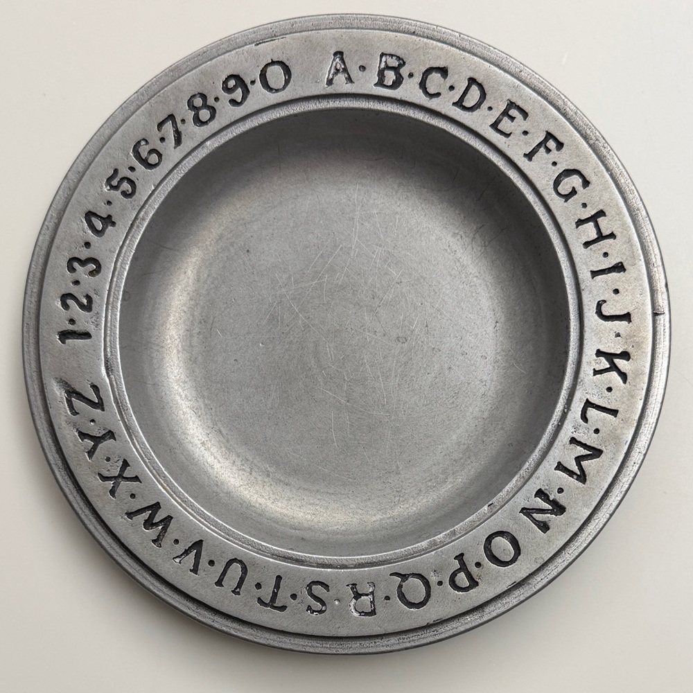 Vintage Armetale ABC, 123 children’s plate/bowl